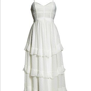 Fame & Partners Nancy Tiered Swiss Dot Gown